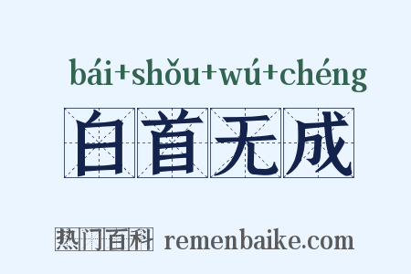 白首无成是什么意思的图片